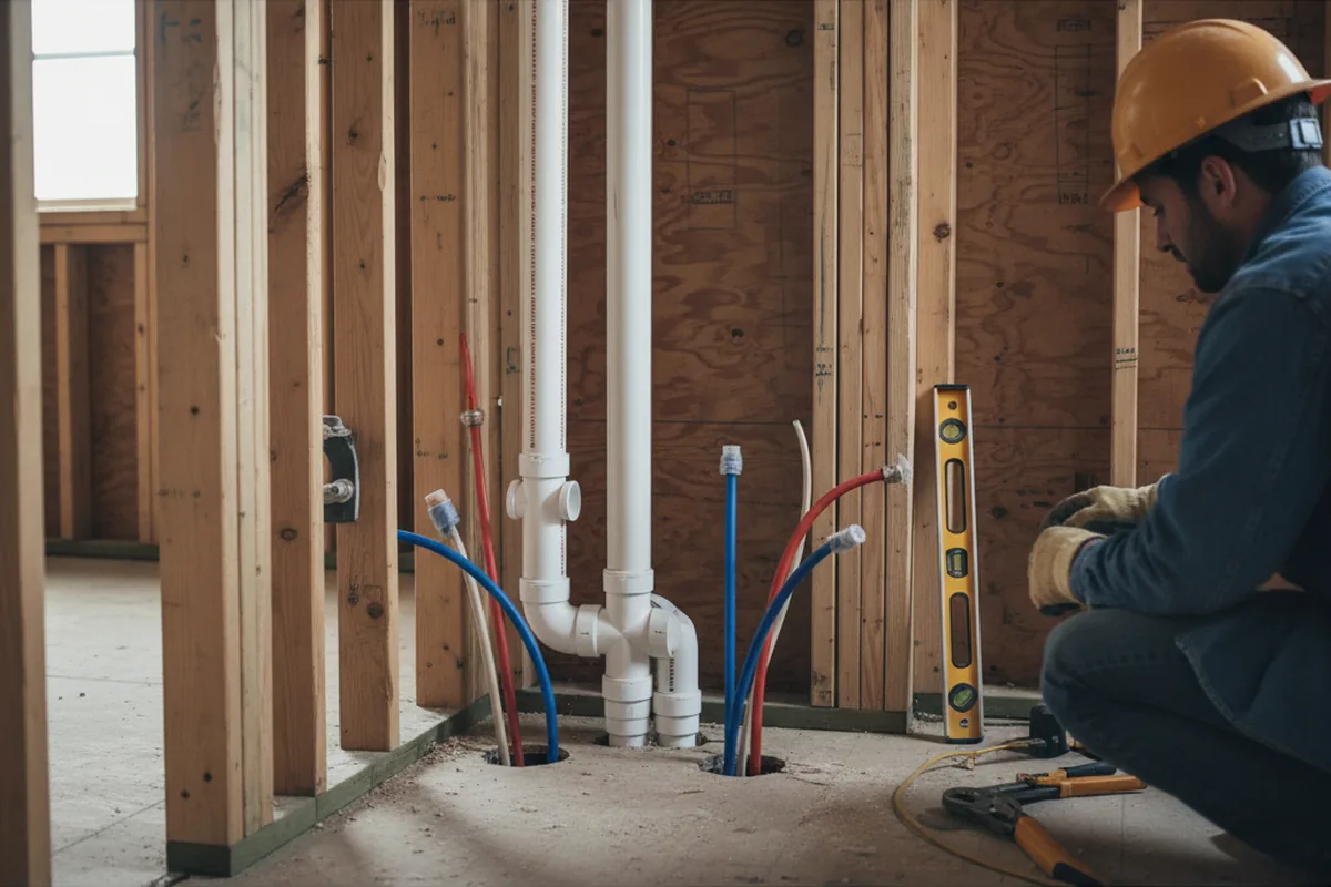 Drain and supply rough-in during Toilet Repair and Installation in Clyde
